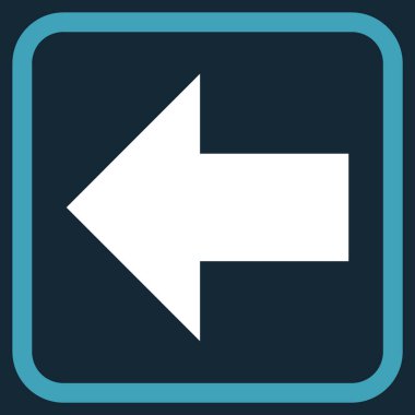 Ok sol vektör simgesi bir çerçeve içinde