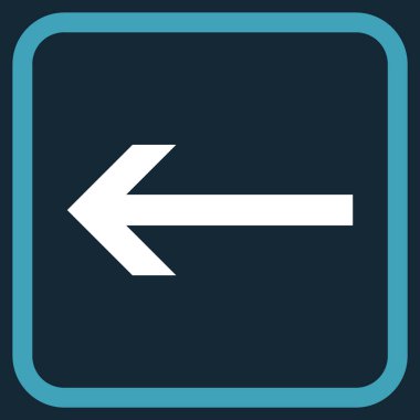 Ok sol vektör simgesi bir çerçeve içinde