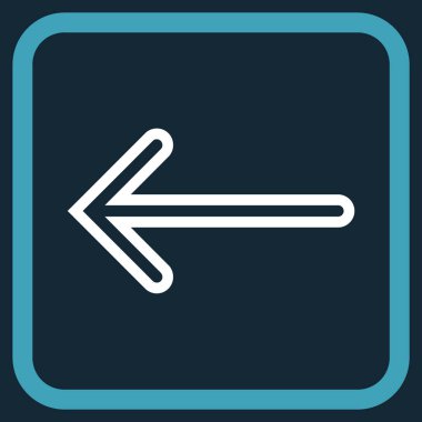 Ok sol vektör simgesi bir çerçeve içinde