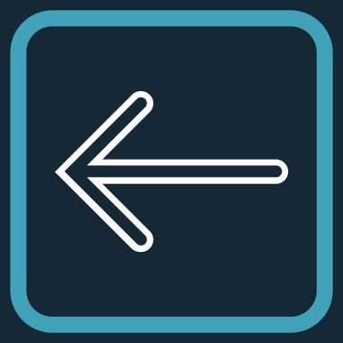 Ok sol vektör simgesi bir çerçeve içinde