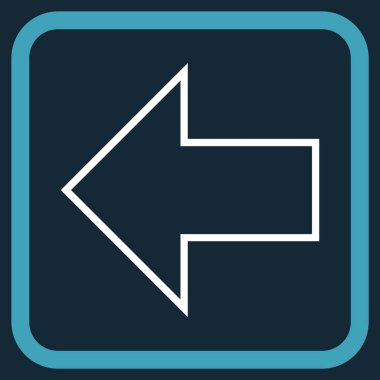 Ok sol vektör simgesi bir çerçeve içinde