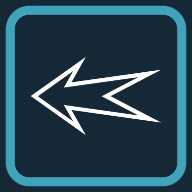 Ok sol vektör simgesi bir çerçeve içinde