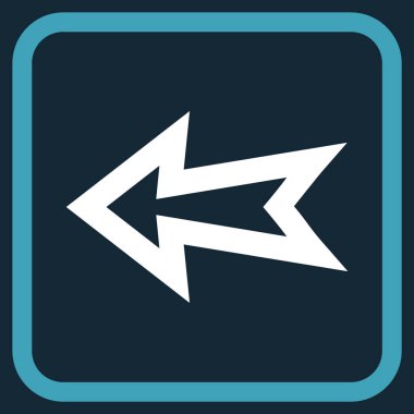 Ok sol vektör simgesi bir çerçeve içinde