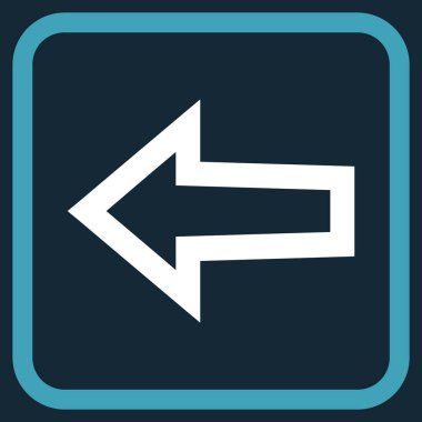 Ok sol vektör simgesi bir çerçeve içinde