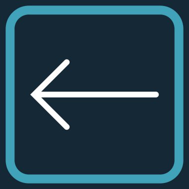 Ok sol vektör simgesi bir çerçeve içinde