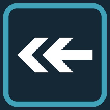 Ok sol vektör simgesi bir çerçeve içinde