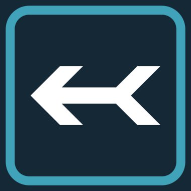 Ok sol vektör simgesi bir çerçeve içinde