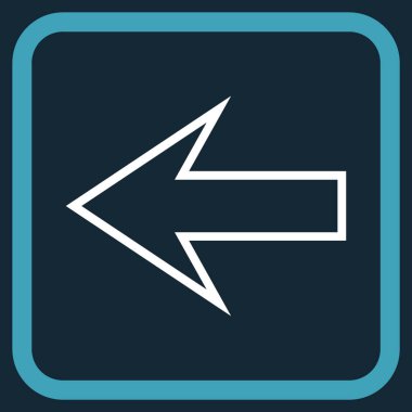 Ok sol vektör simgesi bir çerçeve içinde