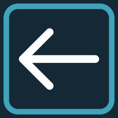 Ok sol vektör simgesi bir çerçeve içinde