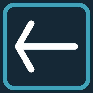 Ok sol vektör simgesi bir çerçeve içinde