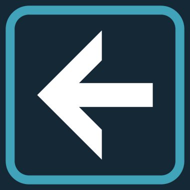 Ok sol vektör simgesi bir çerçeve içinde