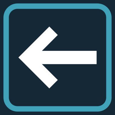 Ok sol vektör simgesi bir çerçeve içinde