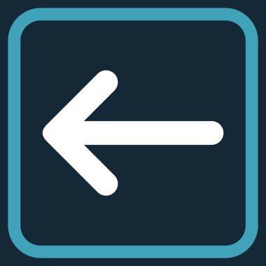 Ok sol vektör simgesi bir çerçeve içinde