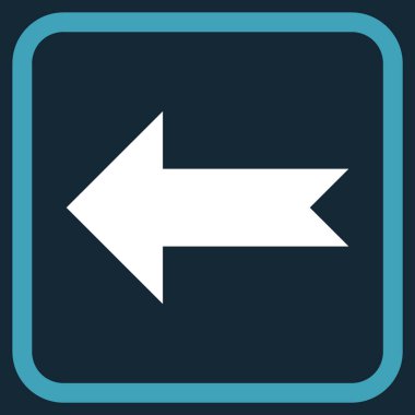 Ok sol vektör simgesi bir çerçeve içinde