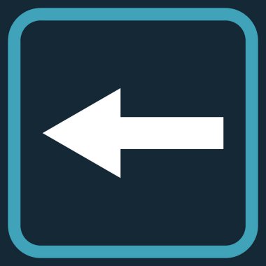 Ok sol vektör simgesi bir çerçeve içinde