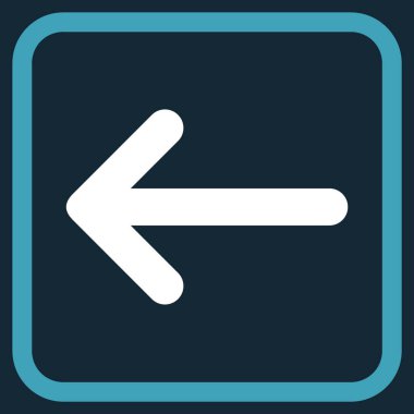 Ok sol vektör simgesi bir çerçeve içinde