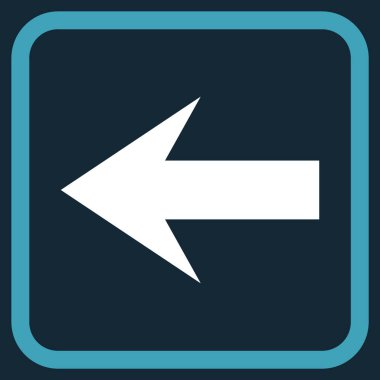 Ok sol vektör simgesi bir çerçeve içinde