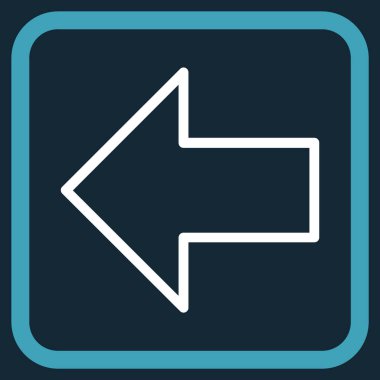 Ok sol vektör simgesi bir çerçeve içinde