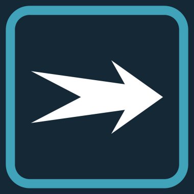 Ok sağ vektör simgesi bir çerçeve içinde