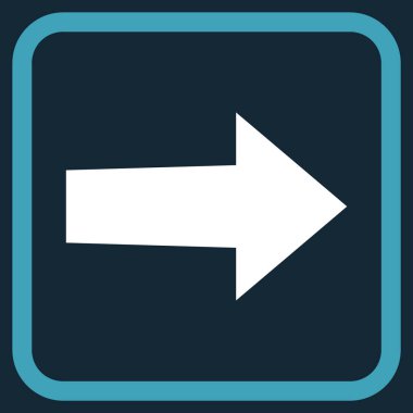 Ok sağ vektör simgesi bir çerçeve içinde