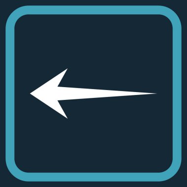 Ok sol vektör simgesi bir çerçeve içinde