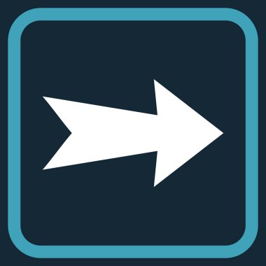 Ok sağ vektör simgesi bir çerçeve içinde