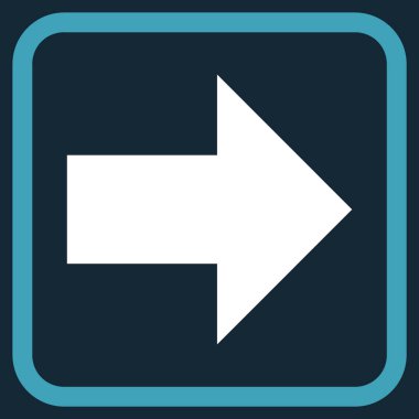 Ok sağ vektör simgesi bir çerçeve içinde