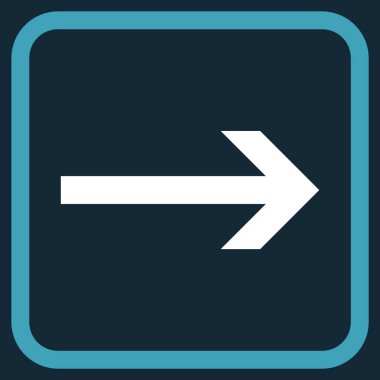 Ok sağ vektör simgesi bir çerçeve içinde