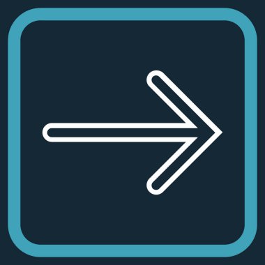 Ok sağ vektör simgesi bir çerçeve içinde