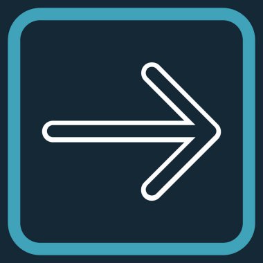 Ok sağ vektör simgesi bir çerçeve içinde