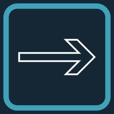 Ok sağ vektör simgesi bir çerçeve içinde