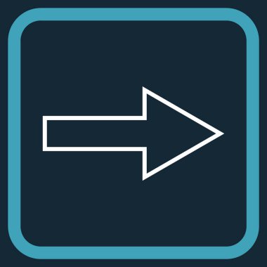 Ok sağ vektör simgesi bir çerçeve içinde