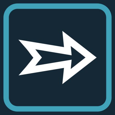 Ok sağ vektör simgesi bir çerçeve içinde