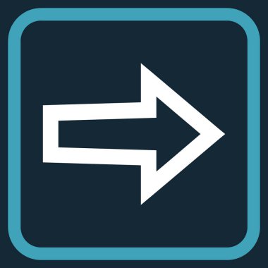 Ok sağ vektör simgesi bir çerçeve içinde