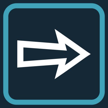 Ok sağ vektör simgesi bir çerçeve içinde