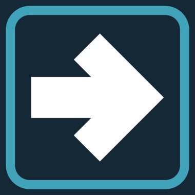 Ok sağ vektör simgesi bir çerçeve içinde