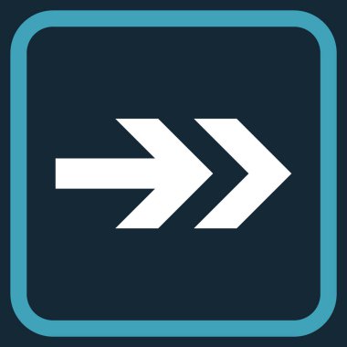 Ok sağ vektör simgesi bir çerçeve içinde