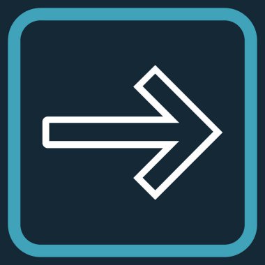 Ok sağ vektör simgesi bir çerçeve içinde