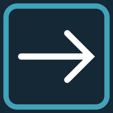 Ok sağ vektör simgesi bir çerçeve içinde