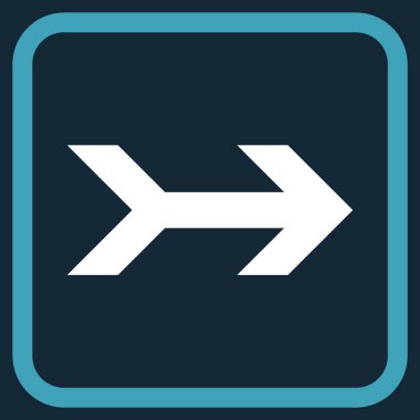 Ok sağ vektör simgesi bir çerçeve içinde