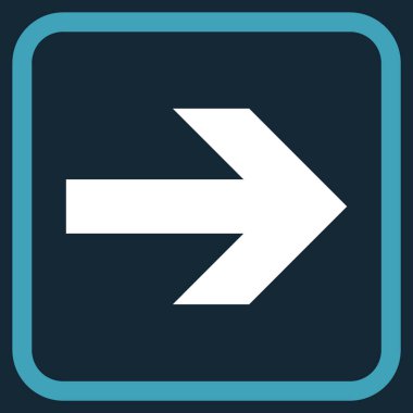 Ok sağ vektör simgesi bir çerçeve içinde