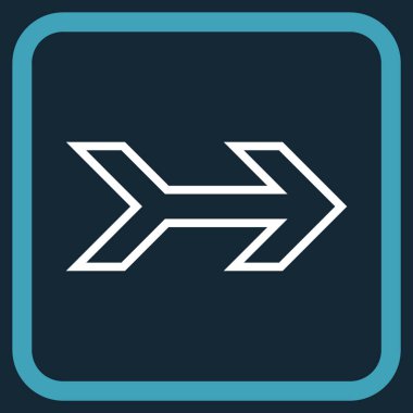 Ok sağ vektör simgesi bir çerçeve içinde