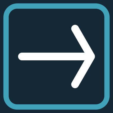 Ok sağ vektör simgesi bir çerçeve içinde