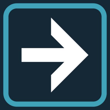 Ok sağ vektör simgesi bir çerçeve içinde