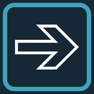 Ok sağ vektör simgesi bir çerçeve içinde