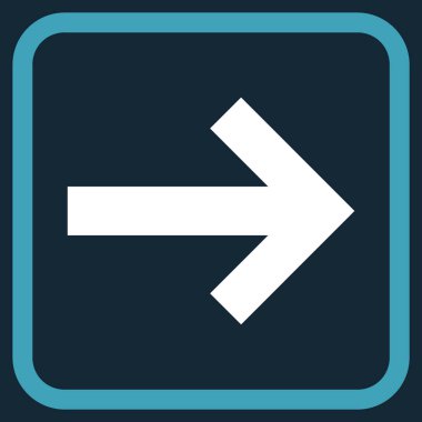 Ok sağ vektör simgesi bir çerçeve içinde