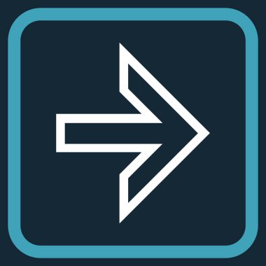 Ok sağ vektör simgesi bir çerçeve içinde