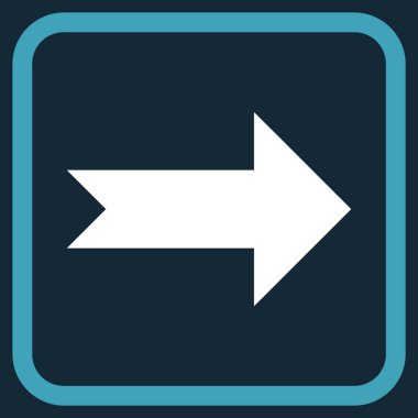 Ok sağ vektör simgesi bir çerçeve içinde