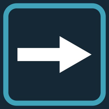 Ok sağ vektör simgesi bir çerçeve içinde