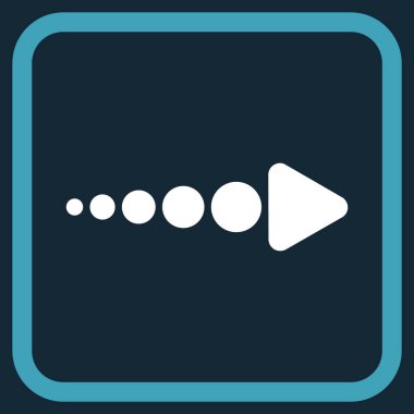 Ok sağ vektör simgesi bir çerçeve içinde